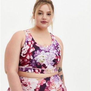 Torrid Photo Floral Low-Impact Wireless Twist Back Active Sports Bra